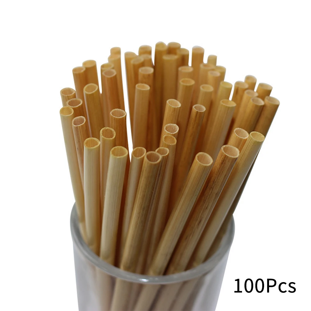 100pcs Disposable Wheat Straw Eco-Friendly Natural Wheat Drinking Straws Portable Environmentally Straws Party Bar Accessories