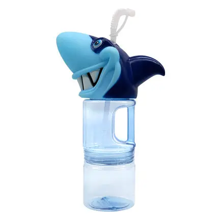 

Creative large capacity shark cup cartoon shark head straw plastic cup personality drink straw cup gift