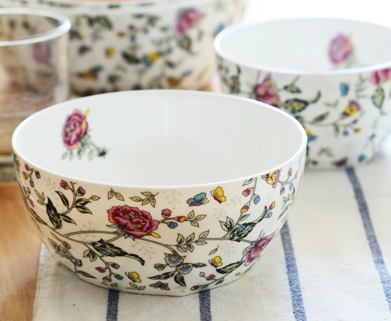 5.5 inch, fine bone china floral small bowl, chinese rice bowls ceramic, kitchen bowl porcelain, ice cream bowl, for cooking