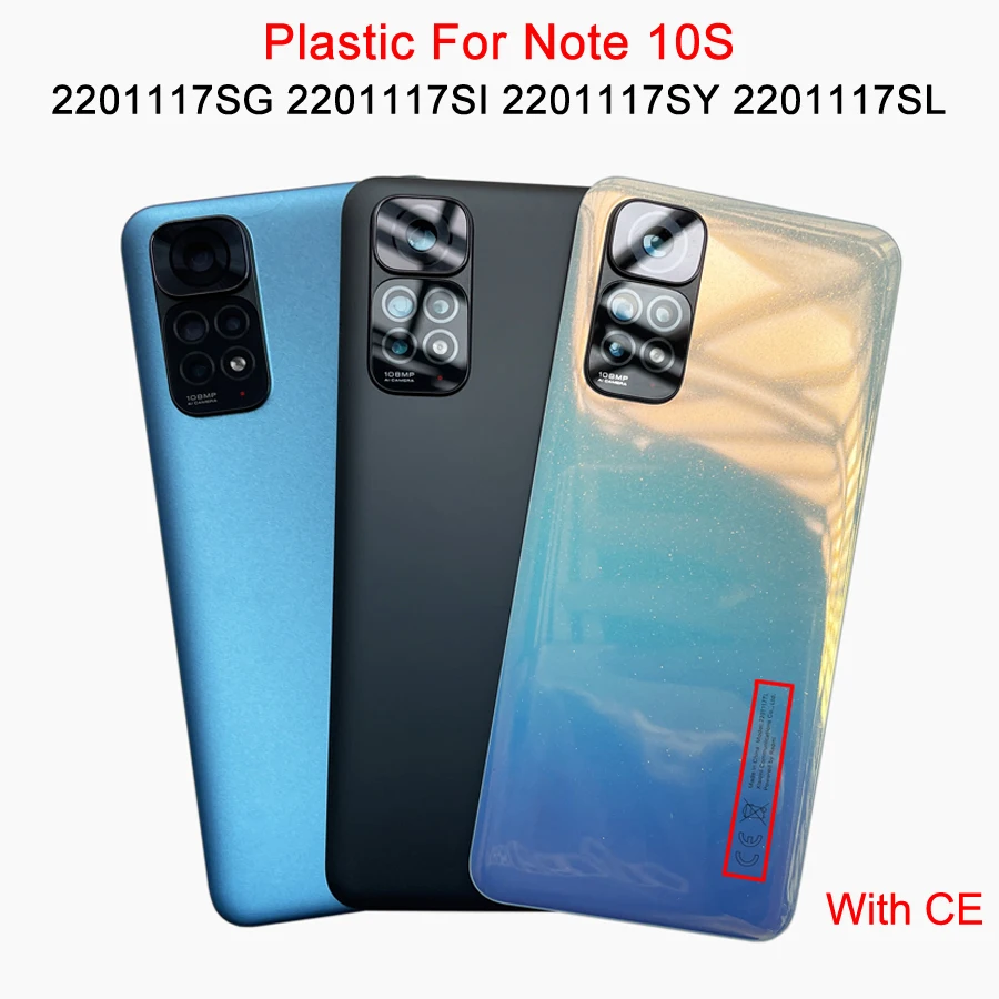 100% A+++ For Xiaomi Redmi Note 11S 2201117SG, 2201117SI Battery Cover Rear Housing Door Panel Back Cover Case + Camera Lens