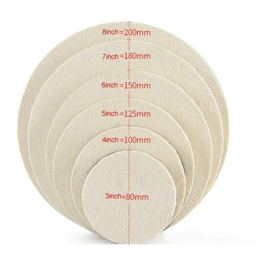 3/4/5/6/7/8 Inch Wool Felt Polishing Wheel Buffing Pads For Angle Grinder Electric Drill Metal Marble Glass Ceramics Polishing