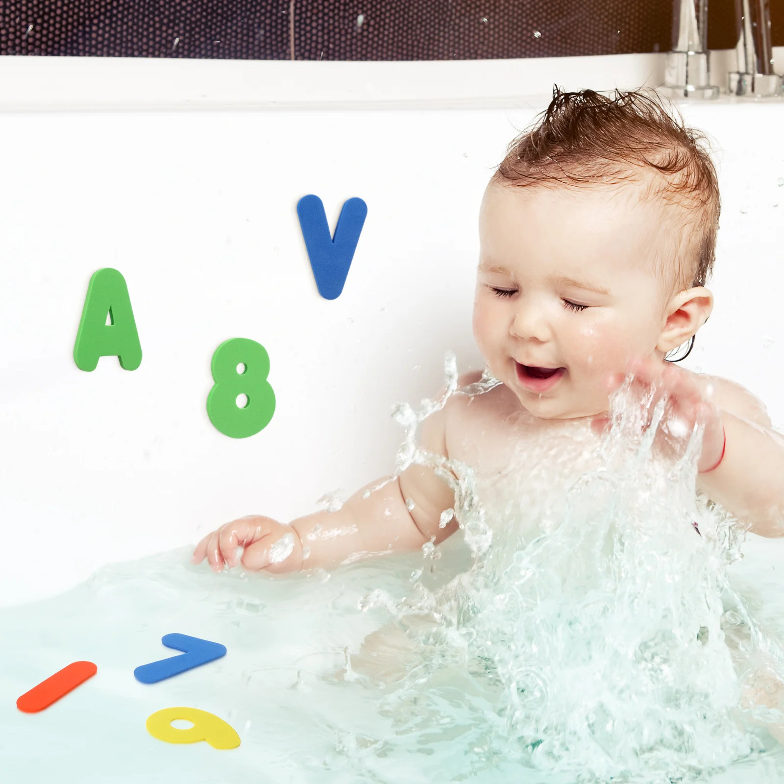子供用お風呂のおもちゃ 36 個のフォームアルファベット数字フローティング浴槽セット子供のための教育遊びベビーシャワーギフトウォールステッカー