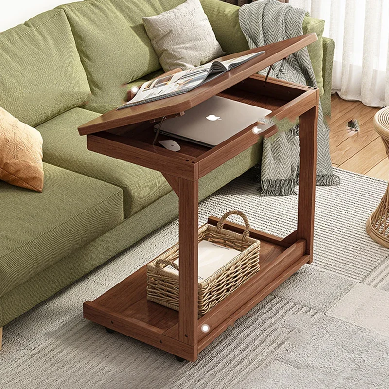 wooden Laptop sofa Table Angle Adjustable Balcony Simple Center Modern Tray Designer Couch Bedside Table Small Hallway Furniture