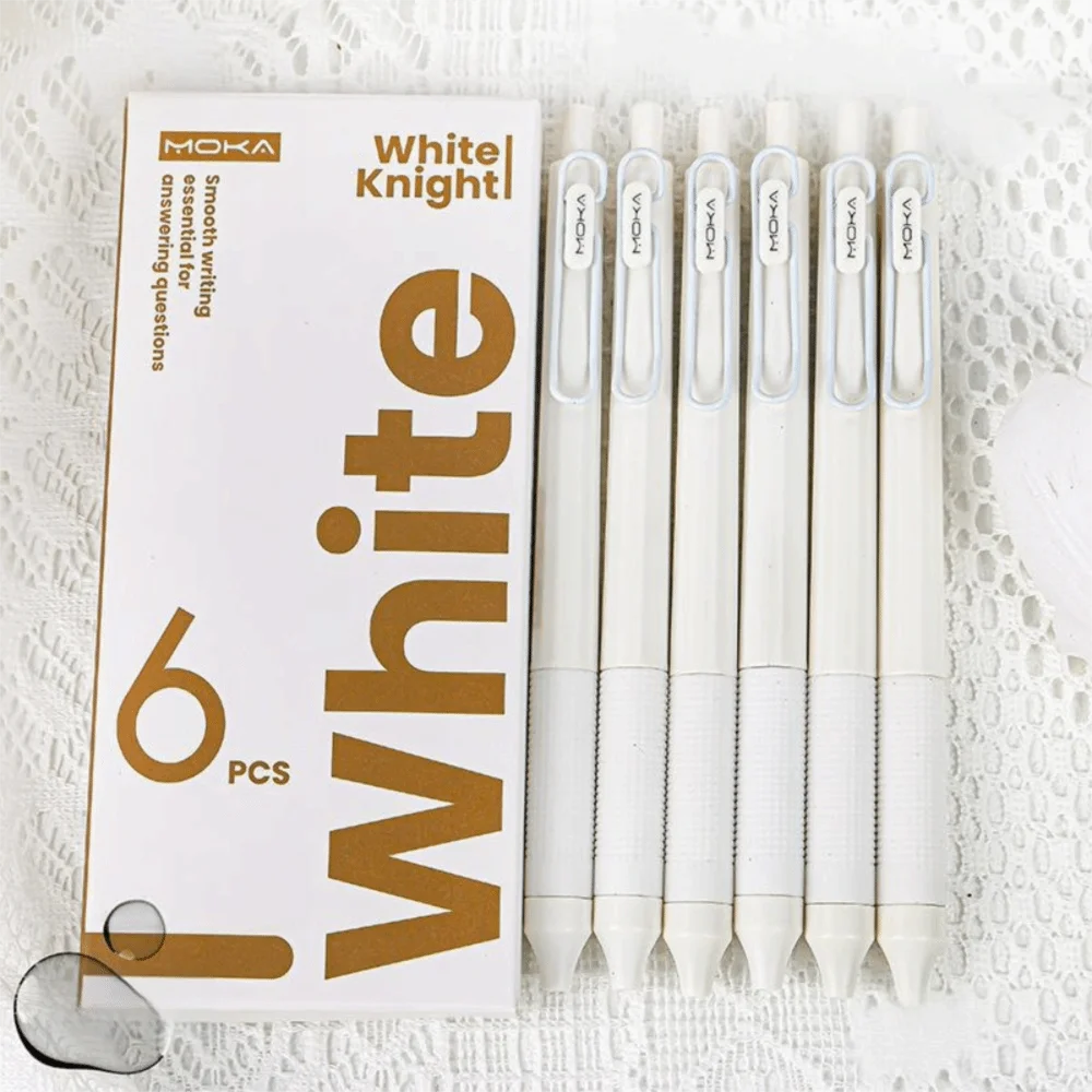 

6Pcs High Quality 0.5mm Neutral Pen Quick-Drying Black Ink Pen Smooth Writting Press Pen School Office Stationery Supplies