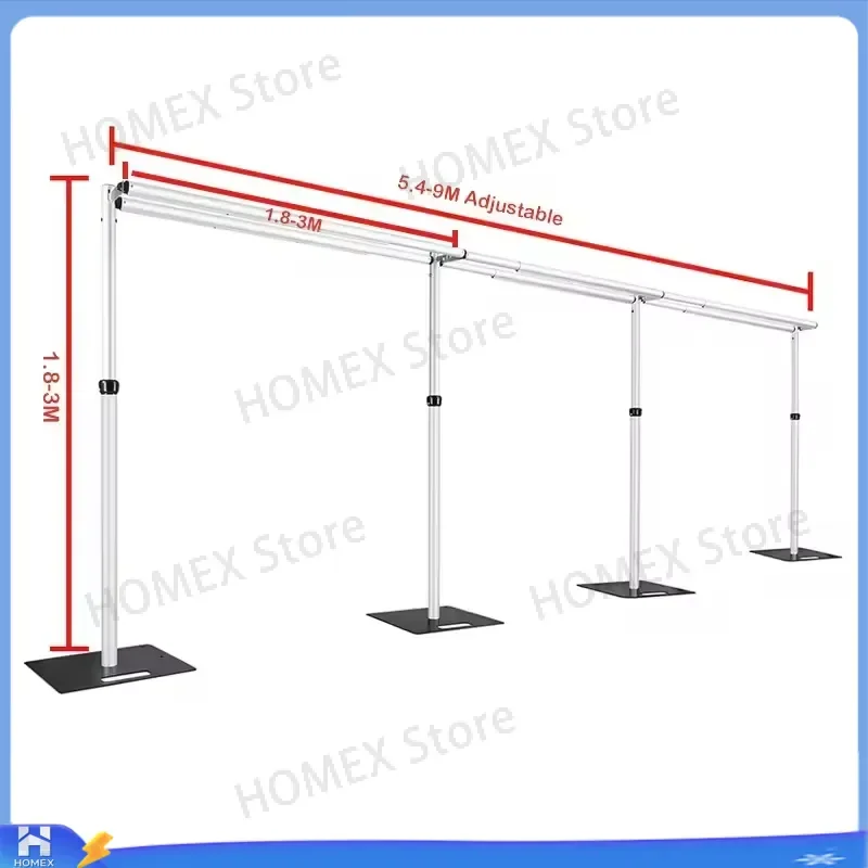 30x10ft Adjustable Aluminum Arch Backdrop Stand Heavy Duty Double Crossbar Pipe and Drape Frame for Wedding Party Event