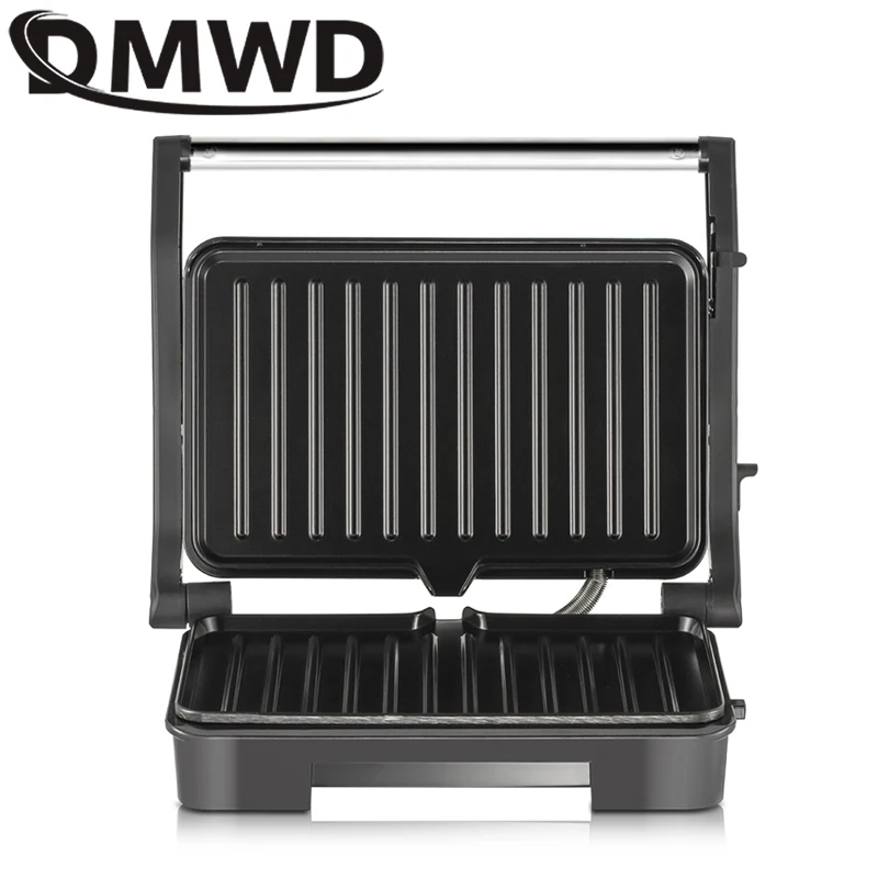 DMWD grill elektryczny grill maszyna do steków dwustronne ogrzewanie patelnia palarnia do mięsa Panini pieczenie opiekacz do kanapek 110 V/220 V