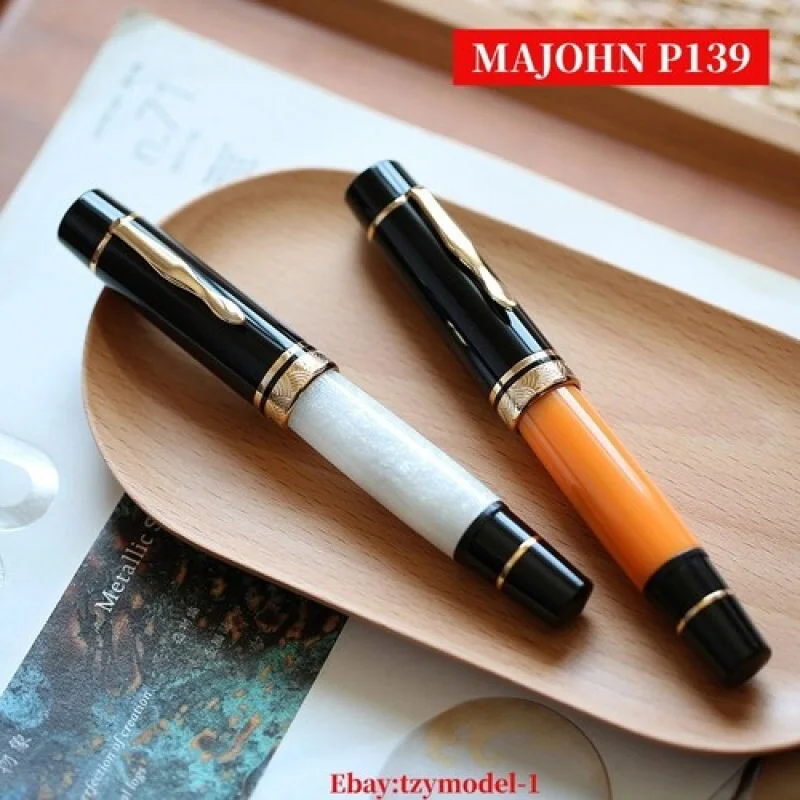 

A+ IN STOCK MAJOHN P139 Expedition Resin Retro Fountain Pen Copper Piston EF/F/M