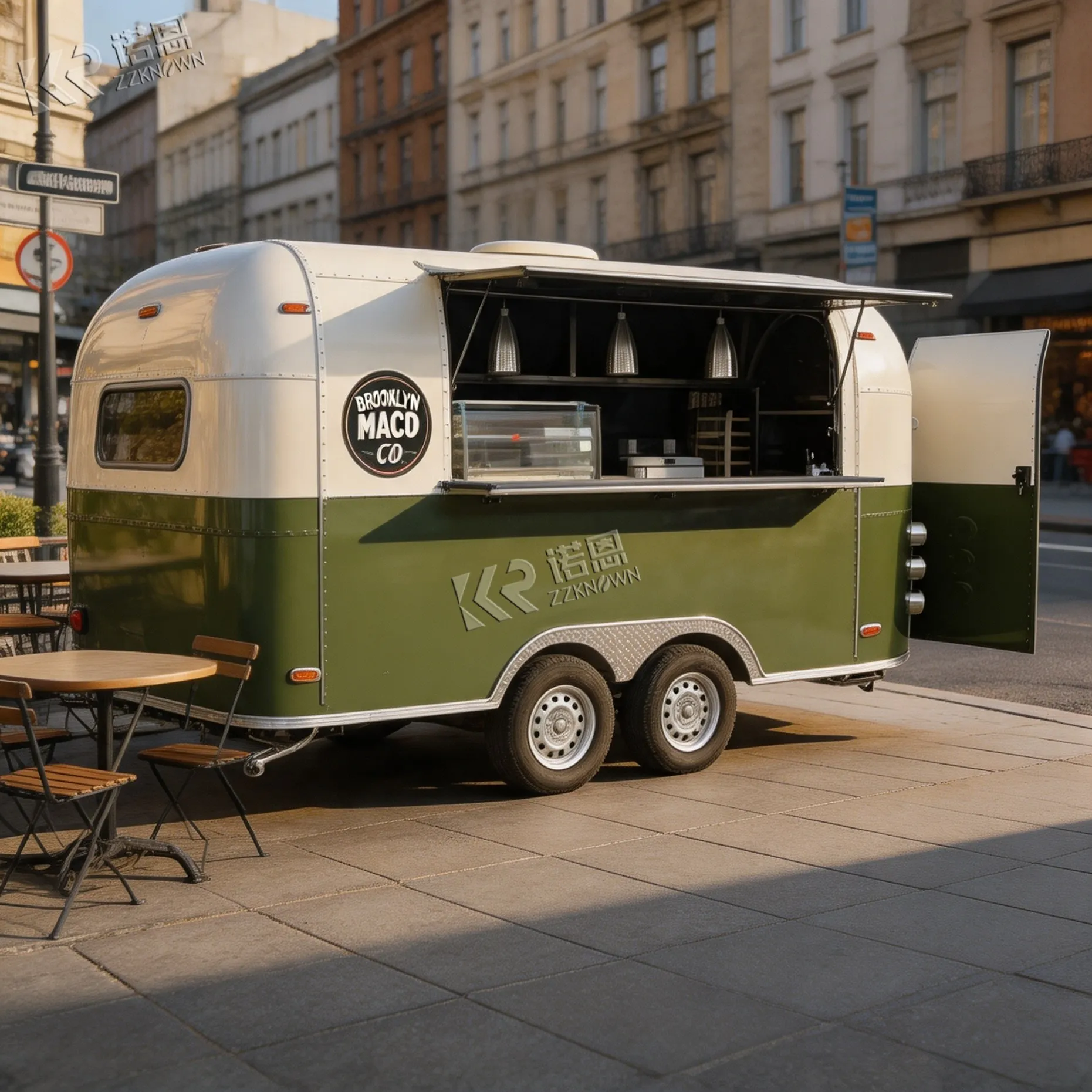 High Quality Food Trailer Cart Stainless Steel Food Trailer Mobile Food Truck Trailer Commercial Food Truck with Display