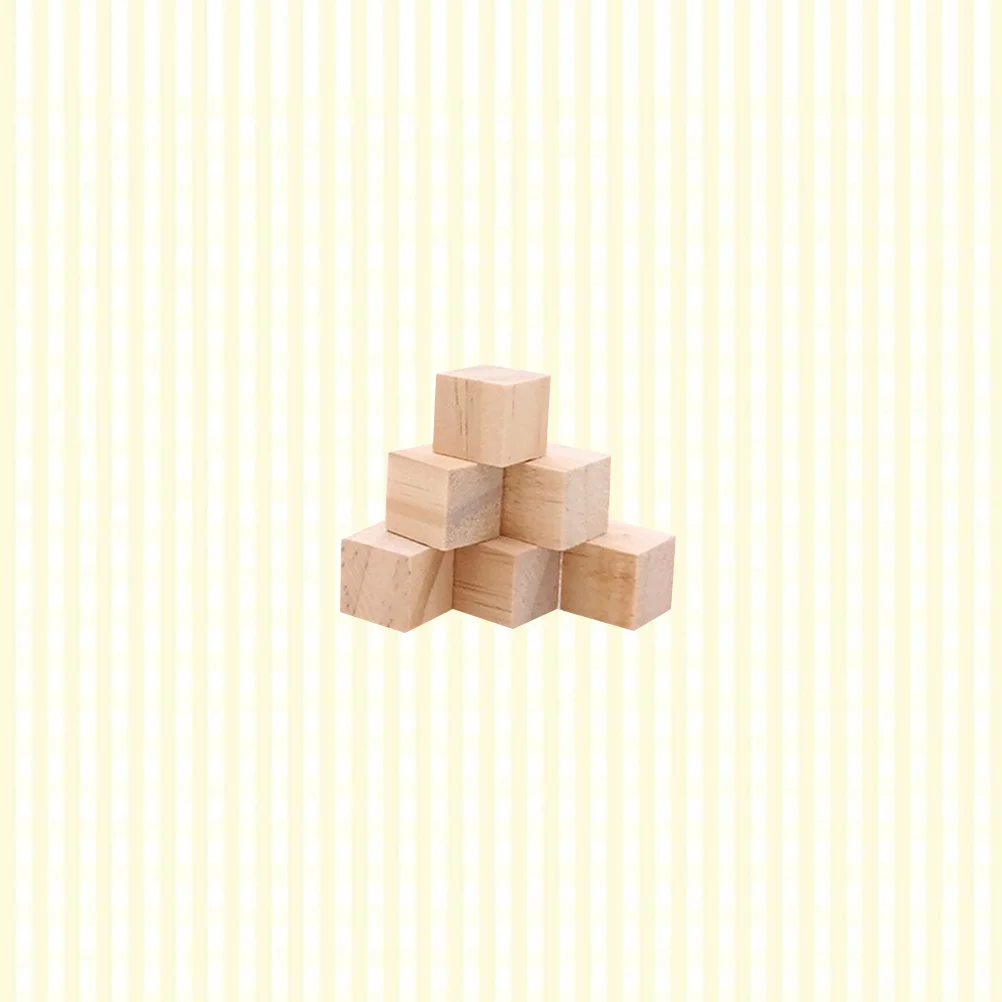 

50 Pcs Natural Color Small Wooden Craft Cubes Precise Cutting Wood Square Blocks for Crafts & DIY Projects (15mm Birch Block)