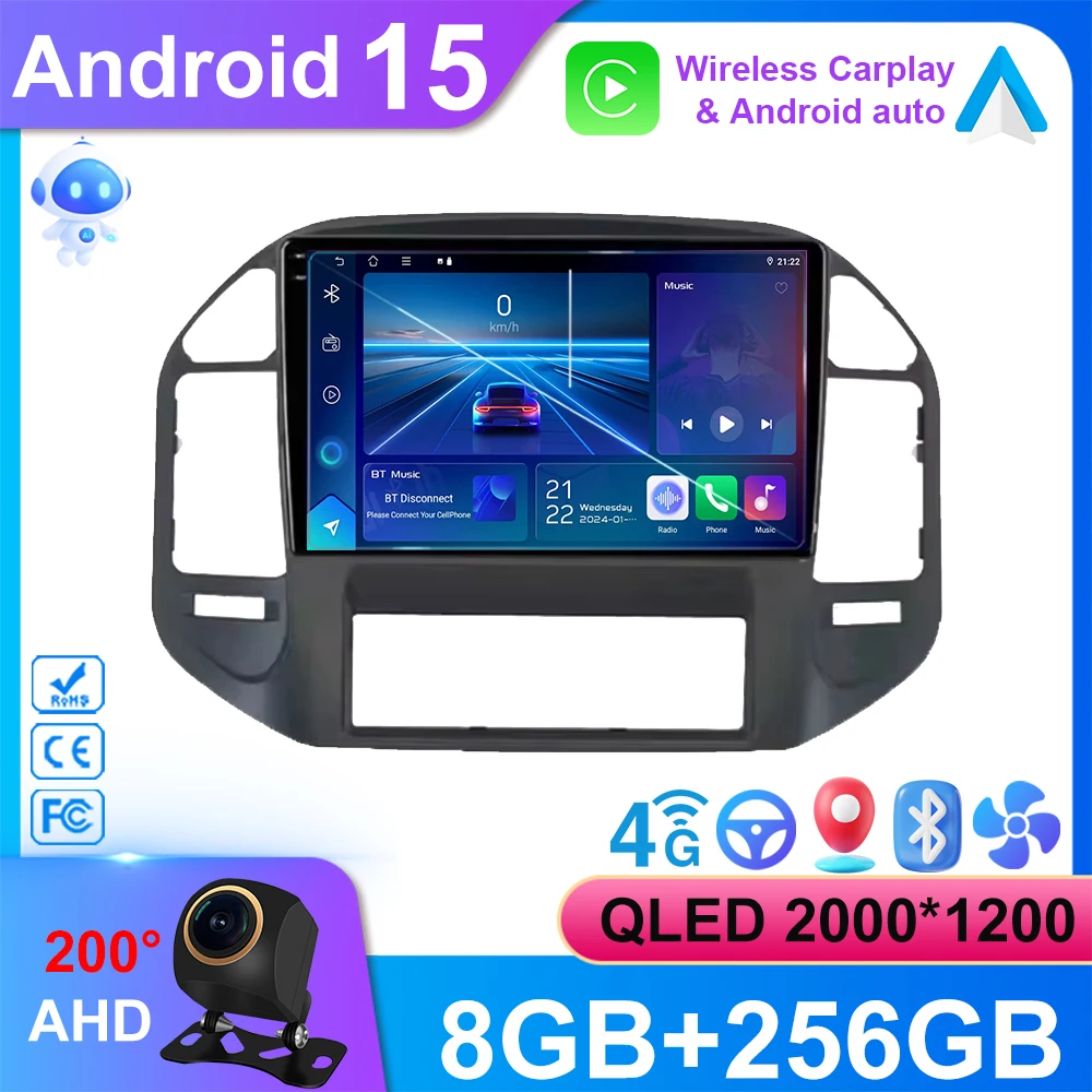 

Car Android15 For Mitsubishi Pajero 3 V70 V60 1999-2006 Stereo Head Unit Multimedia Video Player Wireless GPS Navigation 5G WIFI