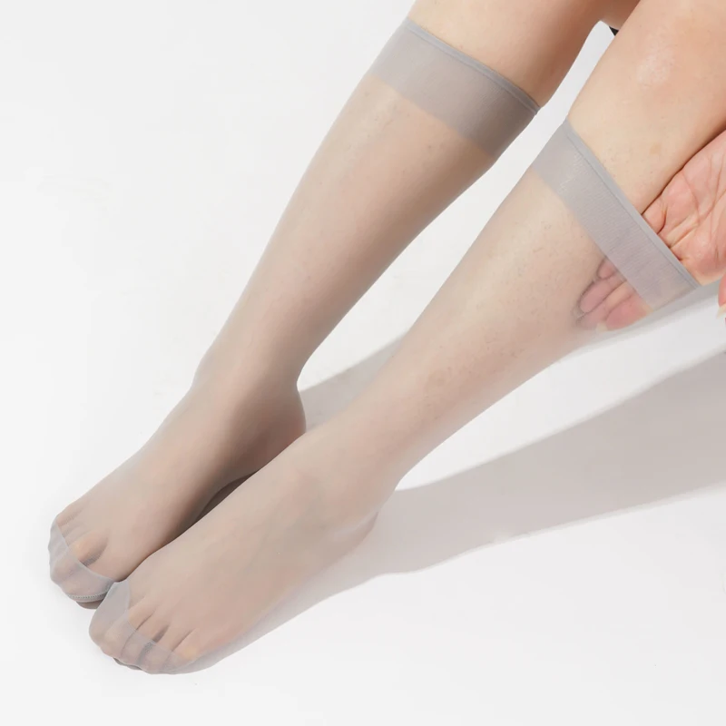 10 Paare/Lot Damen Sommer Ultra-Dünne Wadenlange Strümpfe Transparente Atmungsaktive Kristallstrümpfe Vielseitige Wadensocken – Detail 3
