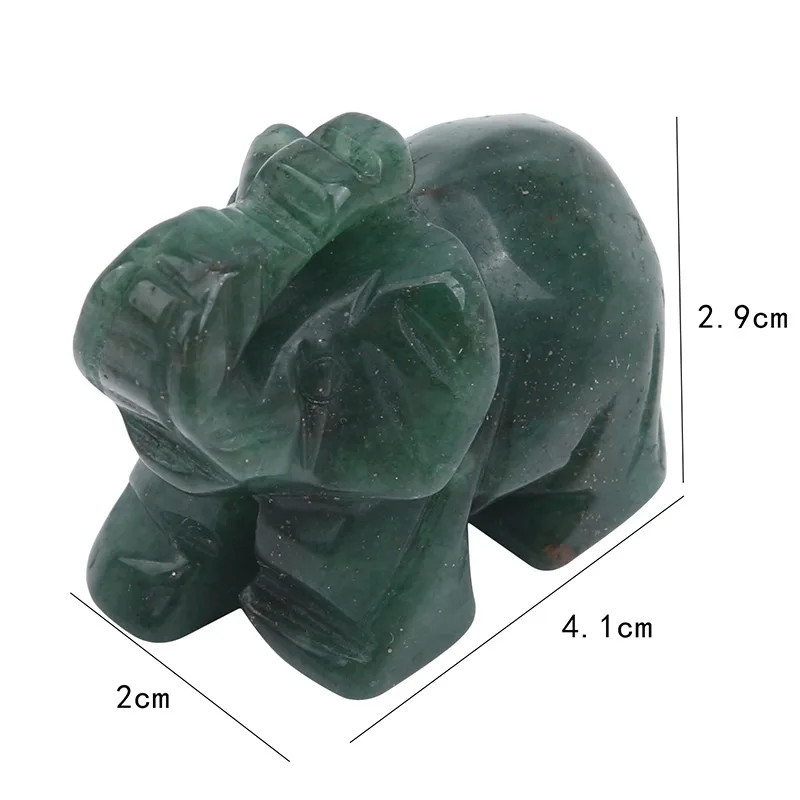 Elephant Statue Natural Crystal Healing Rose Quartz Black Stone Jade Craft Home Decoration Christmas Gift Animal Statue Stone