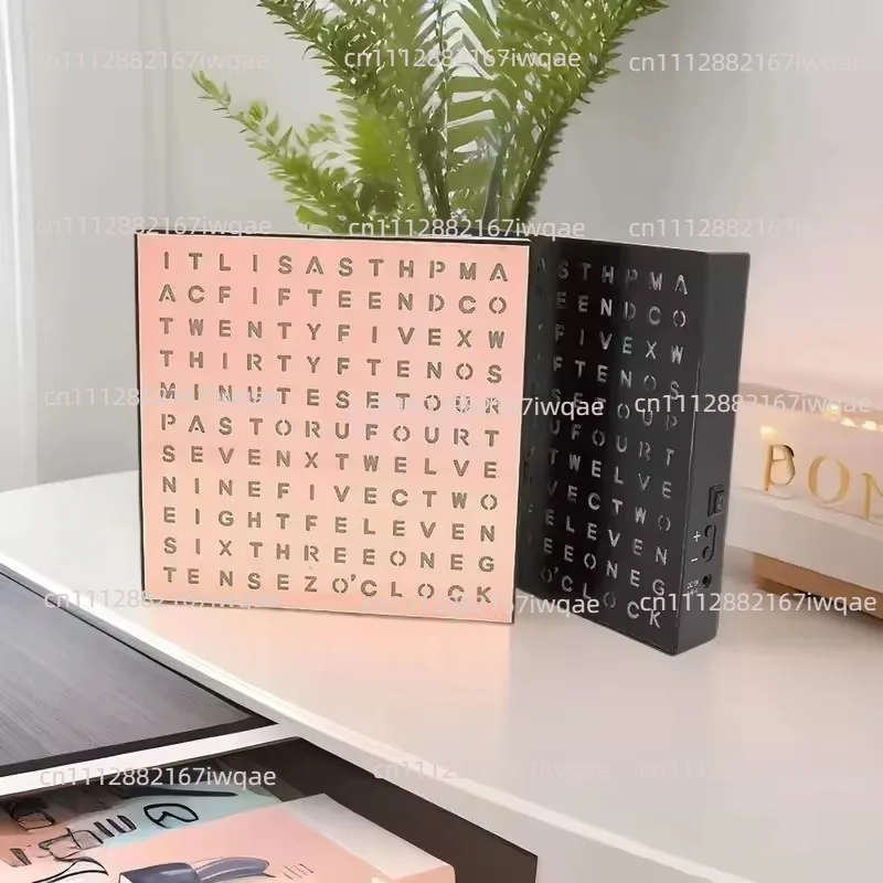Home Decoration Clock Displays Time As Dutch Text Light Emitting Diode Word Clock with USB Cable