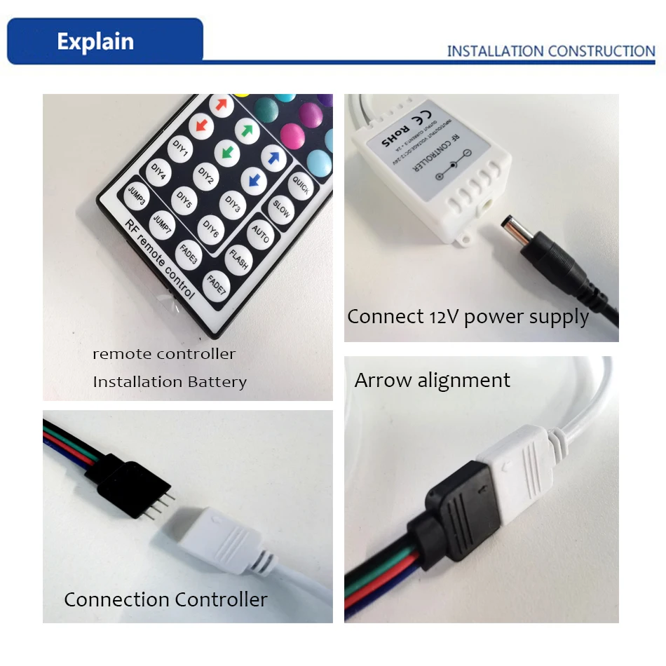 DC5V 12V 24v 5050 2835 RGB LED Strip Light Mini 24key 44 Key IR Remote Wireless Controller