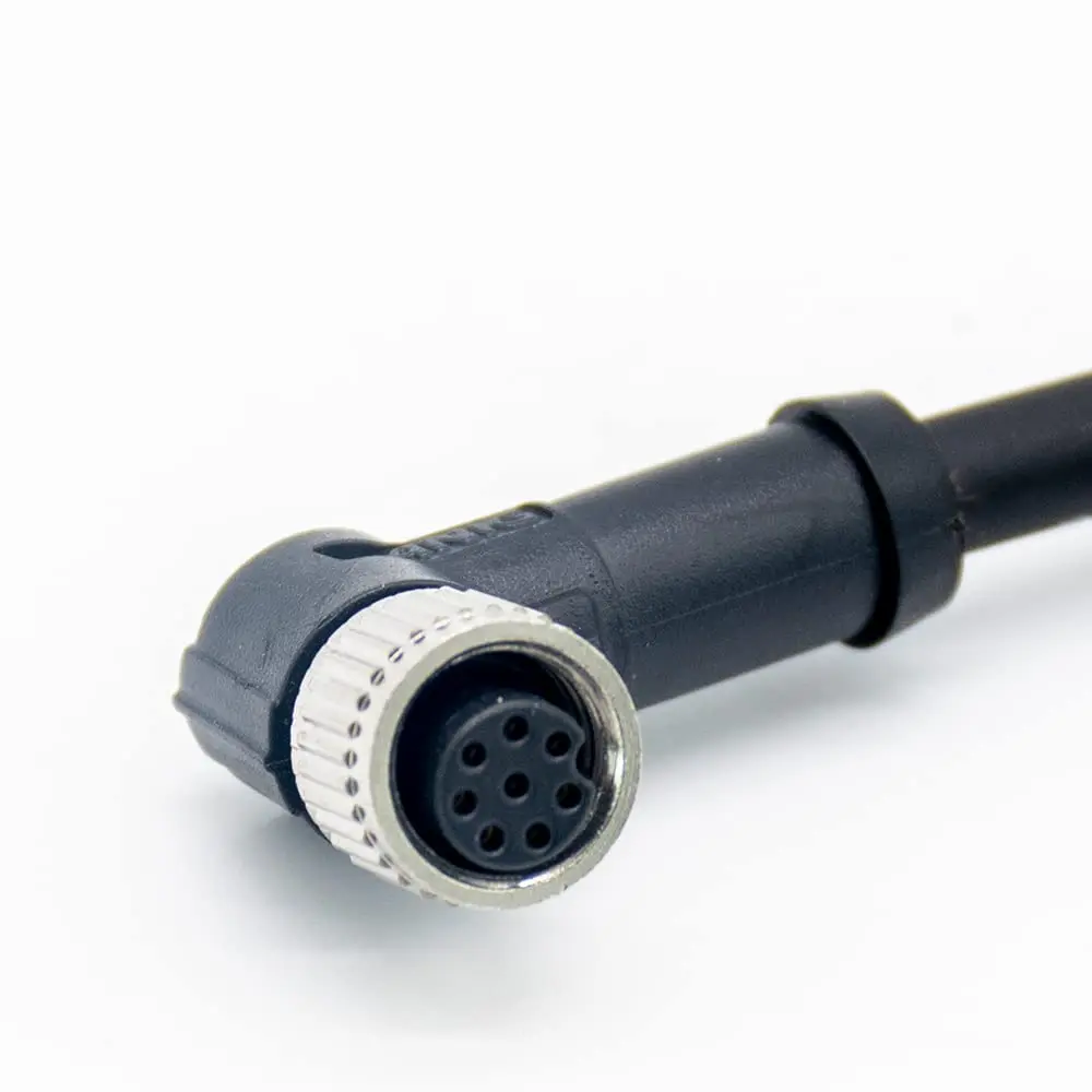 M8 Connector A Code Female Right Angle Solder Type Single Ended Cable Molded Cable 1M (8 Pin)