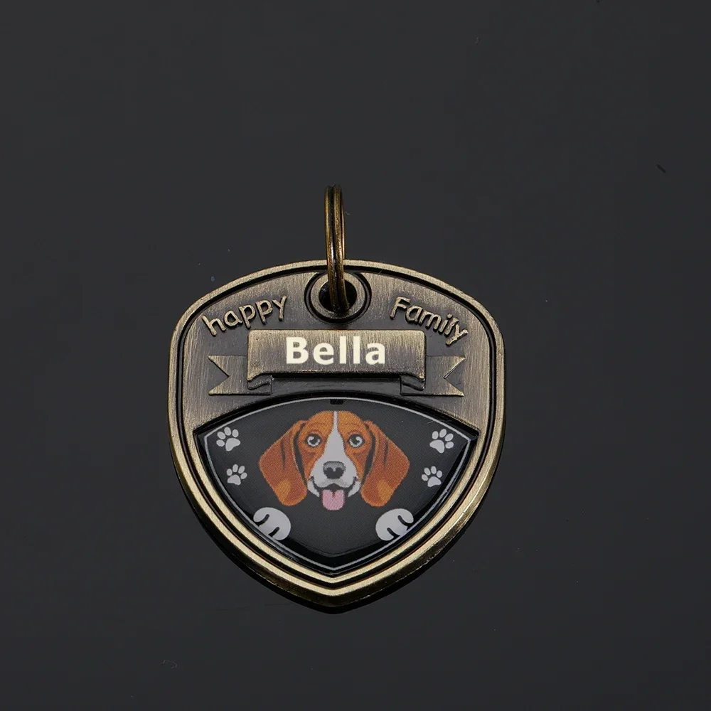 New Personalized Pet Name Tags Copper Dog Cat Anti-lost Name Collars Tag Husky Pug Collar Kitten Puppy Nameplate Pet Supplies