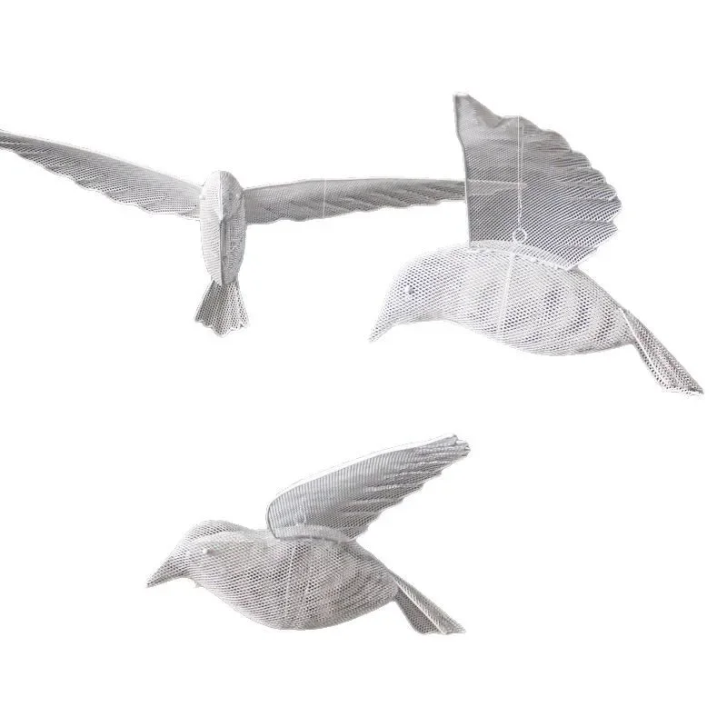 

New wrought iron luminous flying bird ceiling decoration wedding props with wings sky stage pendant wedding
