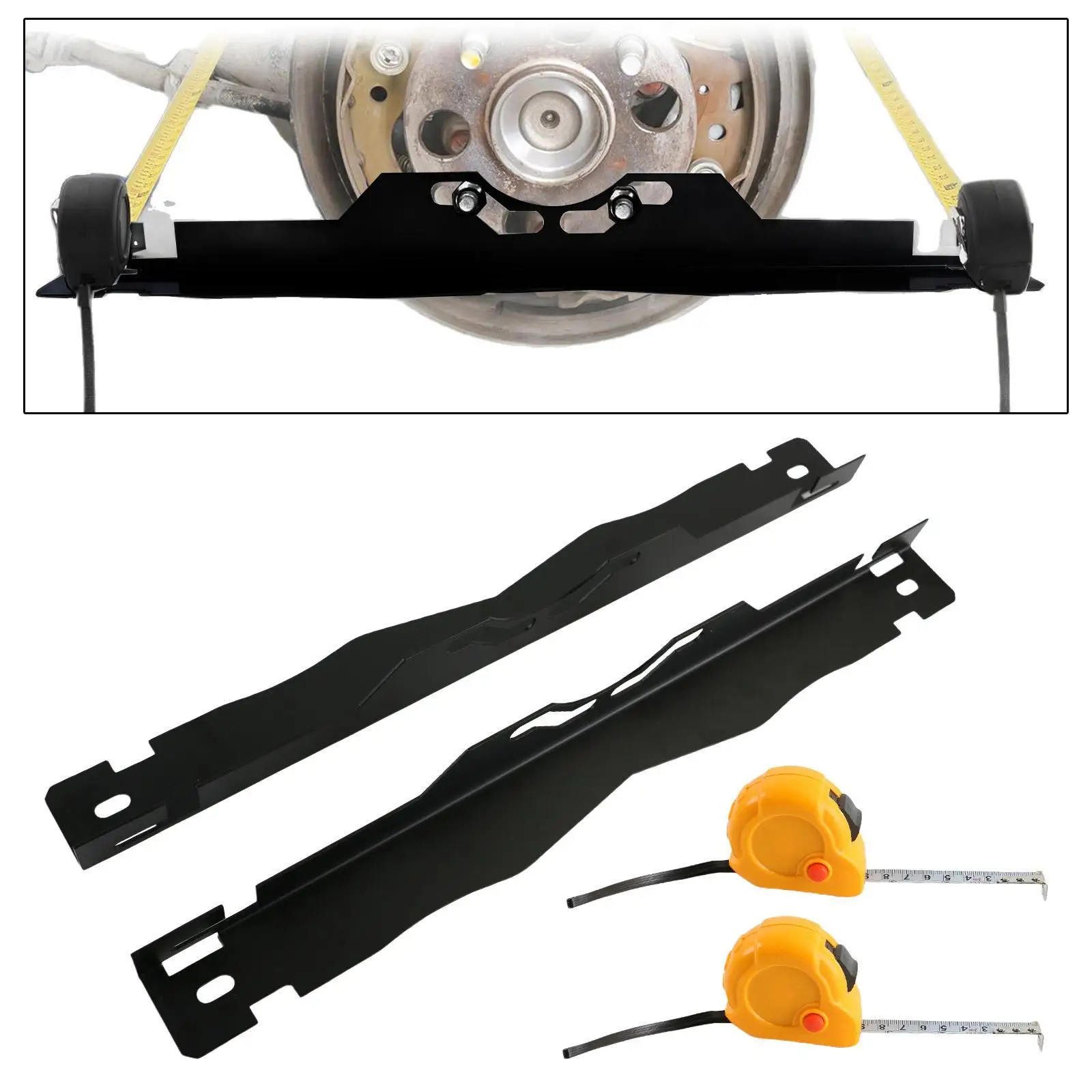 

2x Toe Alignment Tool Plates with 2 Tape Measures Easy to Use Universal Front End Alignment Tool for Truck Car Assemble