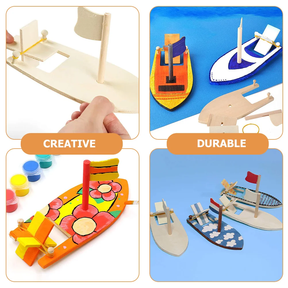 

Alipis Wooden Sailboat Model Unfinished Paintable Nautical Boat Craft Kit for Kids Adults 12Pcs