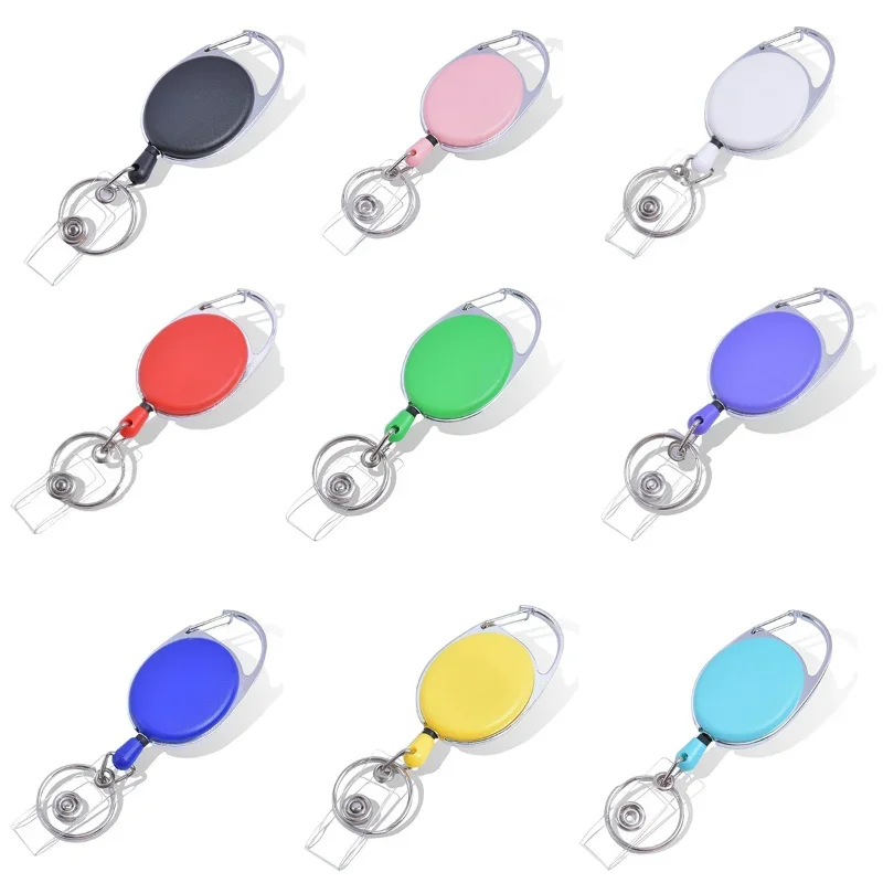 Retractable Keychain Badge Reel Anti-lost ID Tag Pass Card Clip Badge Keys Card Holder Badge Reels with Elastic Steel Wire Rope