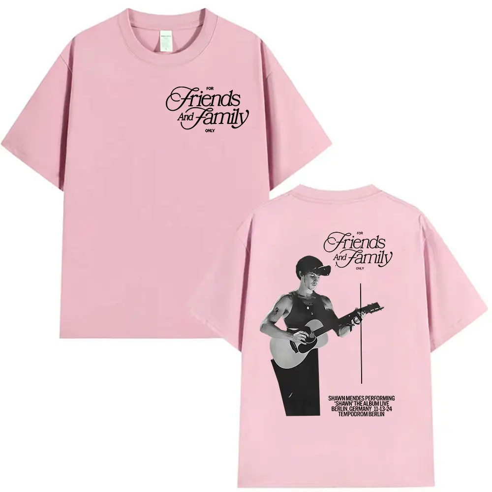 مغني الراب شون مينديز ألبوم 2025 ميرش تي شيرت الرجال النساء الهيب هوب موسيقى البوب تي شيرتات قصيرة الاكمام خمر القطن تي شيرت الشارع الشهير