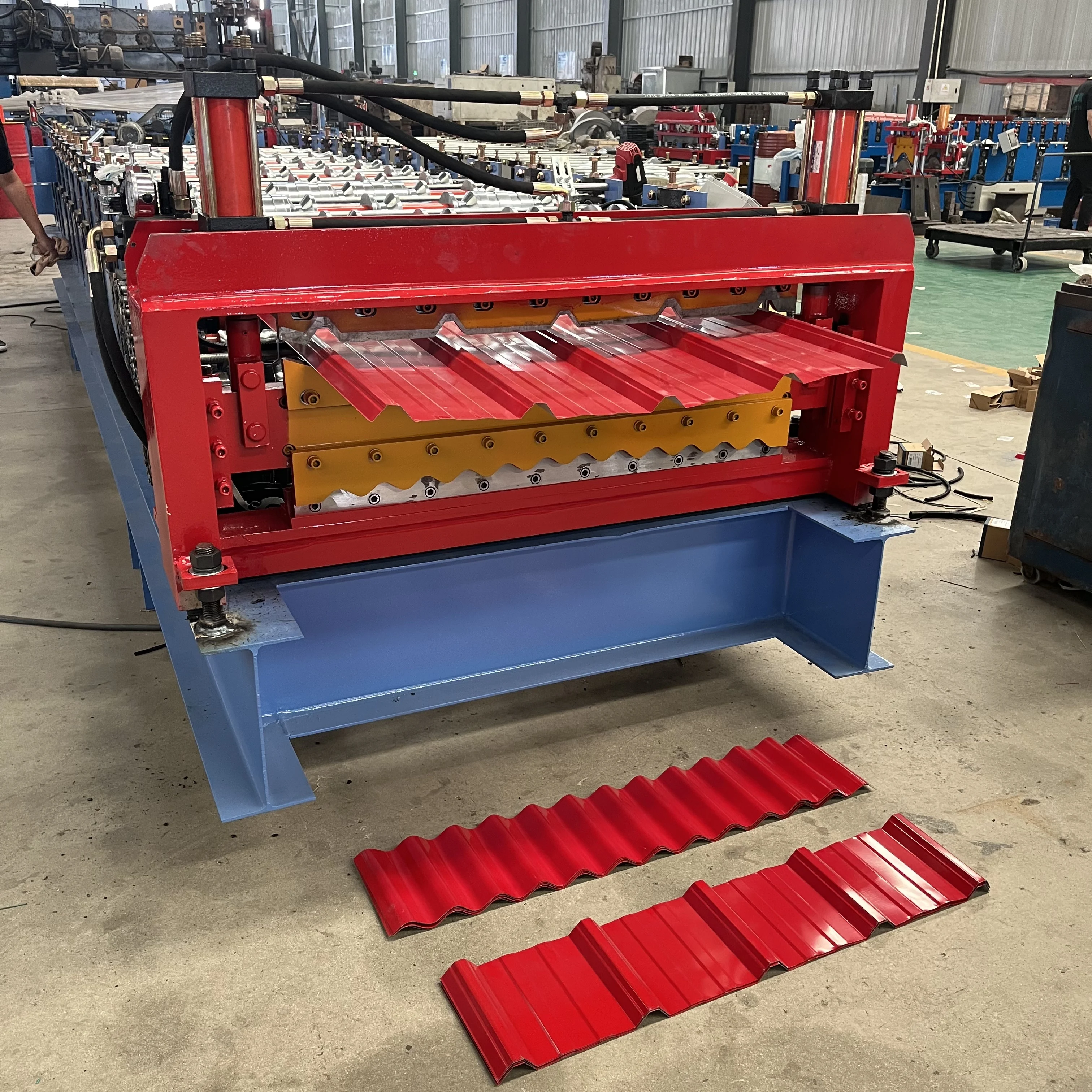 Ibr Double Layer Tile Forming Machine Colored Steel Roofing Sheets High Productivity Motor Gear Bearing Gearbox Pump Delta PLC