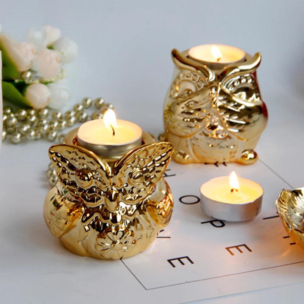 Owl Ceramic Candlestand Desktop Decor Big Eyes Festive Holiday Feel Aromatherapy Massage Wedding Birthday Gift
