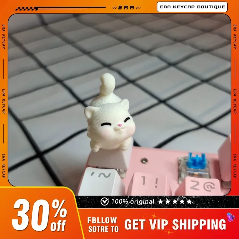 

Оригинальные колпачки для клавиш на заказ, колпачки для клавиш с милым котом и вишневым профилем для механических колпачков для клавиатуры, аксессуары для ПК, подарочные колпачки для ключей Artisan