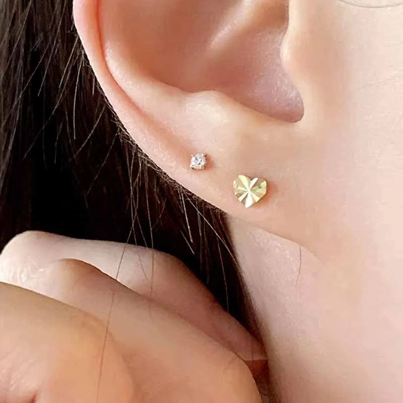S925 Sterling Silver Vintage Heart Folds Stud Earring Woman Daily Party Jewelry Wedding Dating Couple Girl Gift New Hot Sale