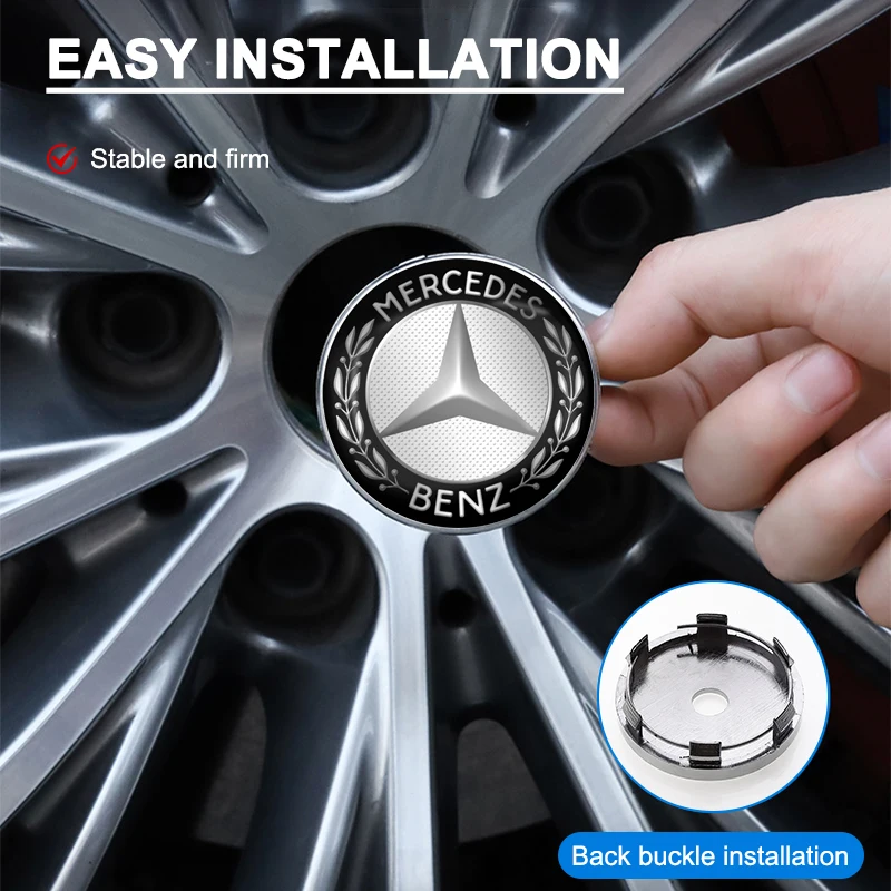 

Hubcap Wheels Centre Hub Caps Dust Cover Wheel Hub Cap Replacement For Mercedes Benz C260 C200 GLA/E/C Class E43 E260 E300 E320
