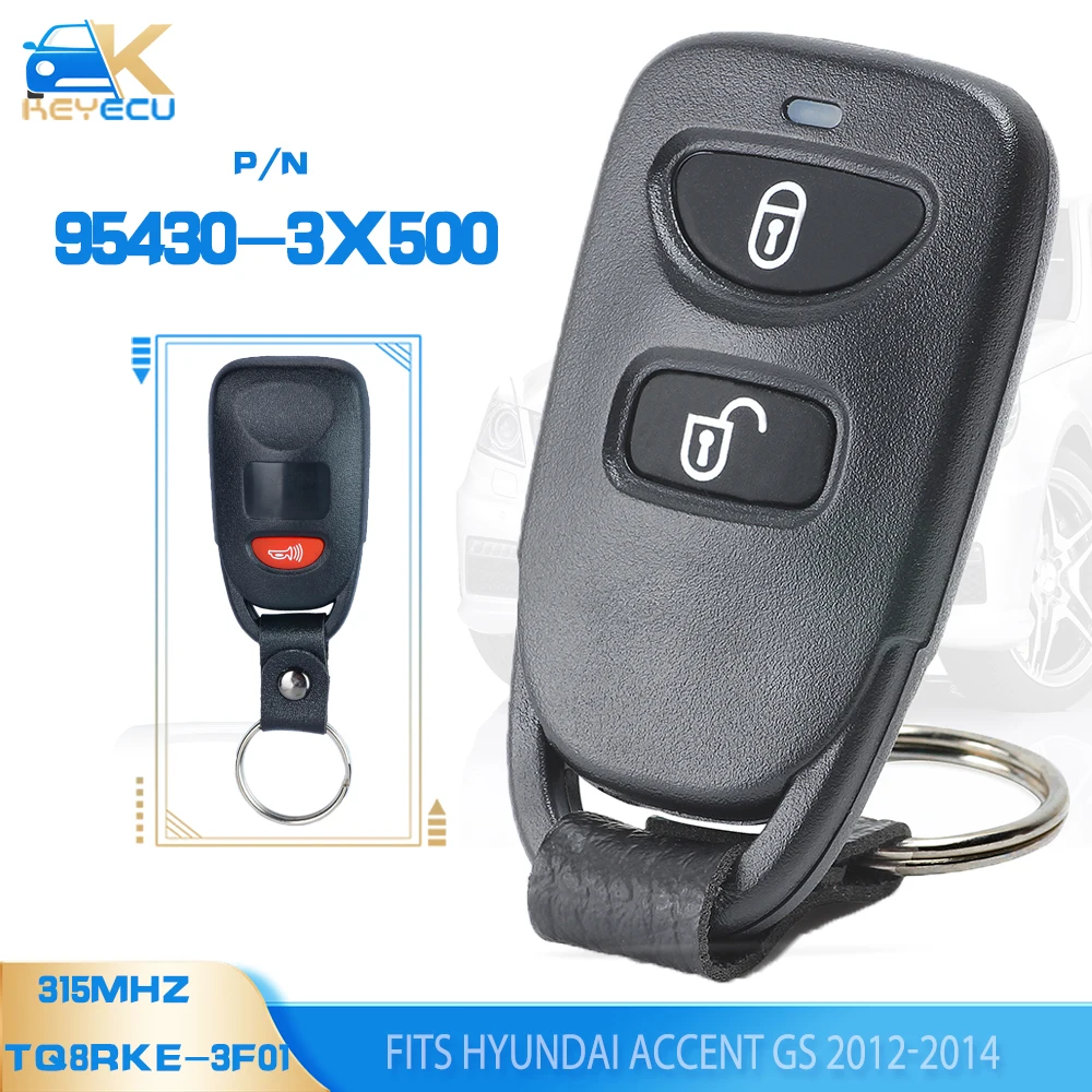

KEYECU P/N: 95430-3X500 TQ8RKE-3F01 Upgraded Remote Key 315MHz Fob 2+1 Button for Hyundai Accent GS 2012 2013 2014