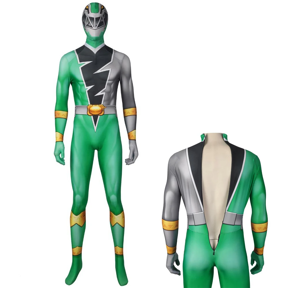 

Superhero KISHIRYU SENTAI Ryusoul Dinosaur Green Ranger Role-Playing Towa Costume Halloween 3D Tight Fitting Jumpsuit Costume