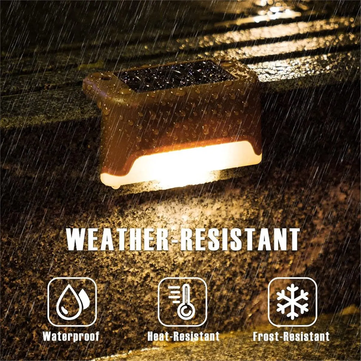 Solar Powered Outdoor Waterproof Staircase Lights, for Outdoor Stairs, Step, Fence, Railing, Yard and Patio (Warm White)