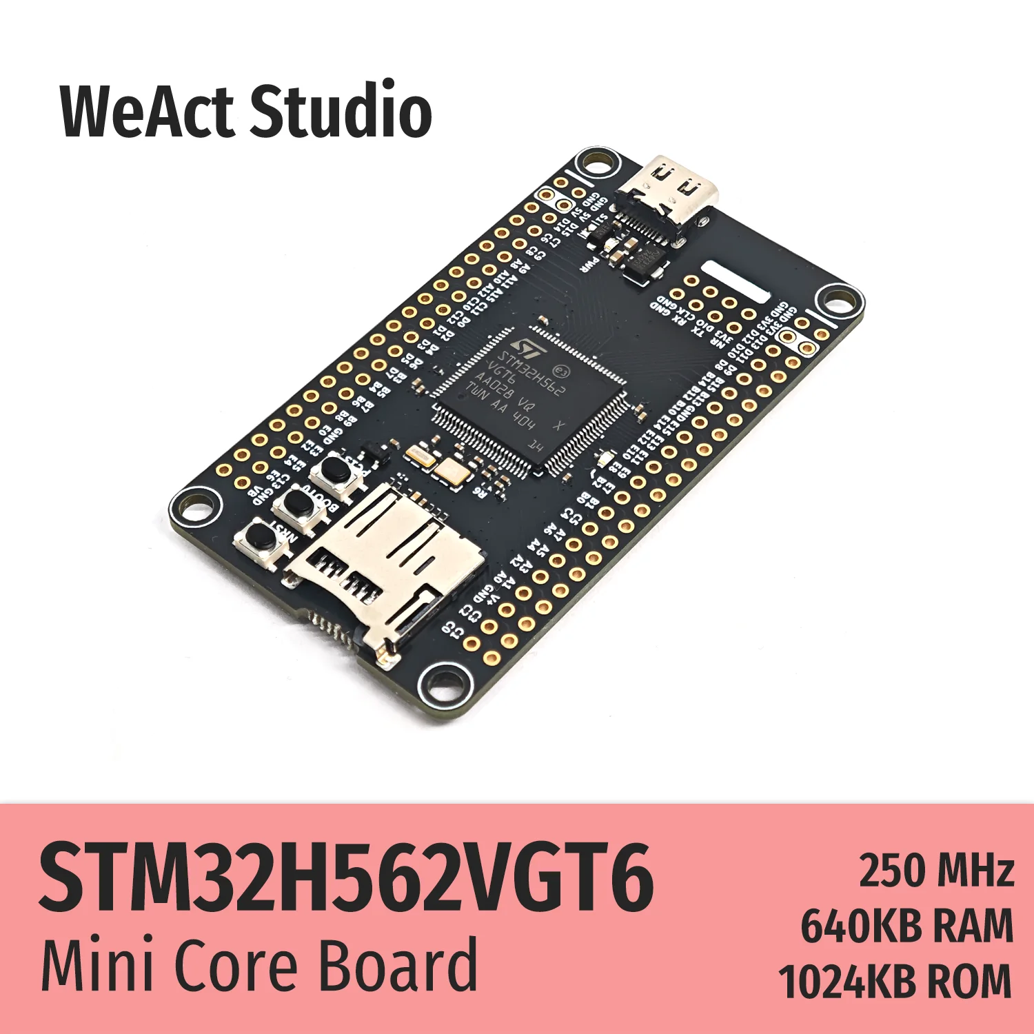 

WeAct STM32H562VGT6 STM32H562VG STM32H562 STM32H5 STM32 Core Board Demo Board