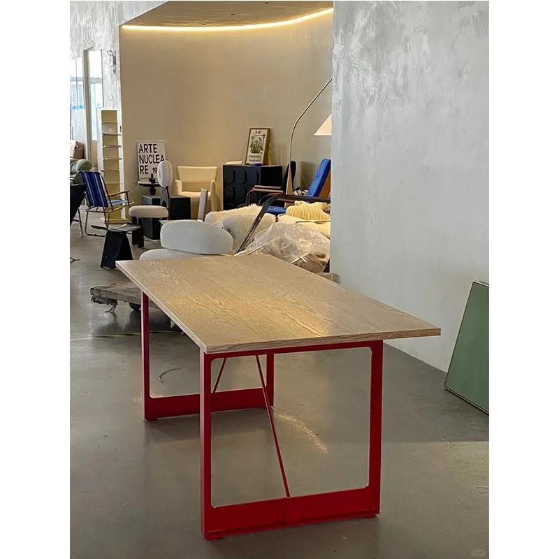 Log wind office computer desk workbench designer home desk writing desk Japanese simple rectangular dining table