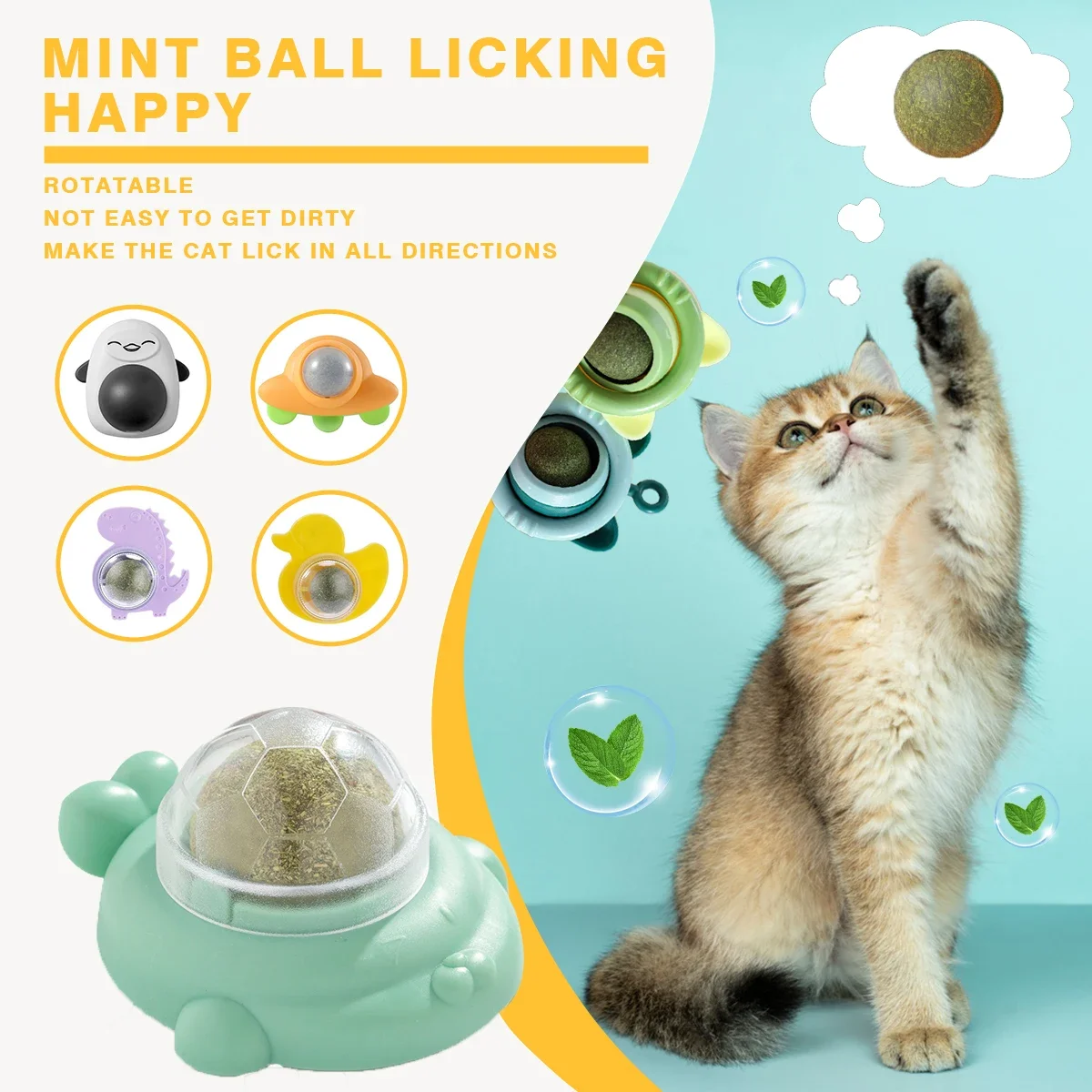

The Catnip Cat Wall Stick-on Ball Toy Scratchers Treats Healthy Natural Removes Balls to Promote Digestion Cat Grass Snack
