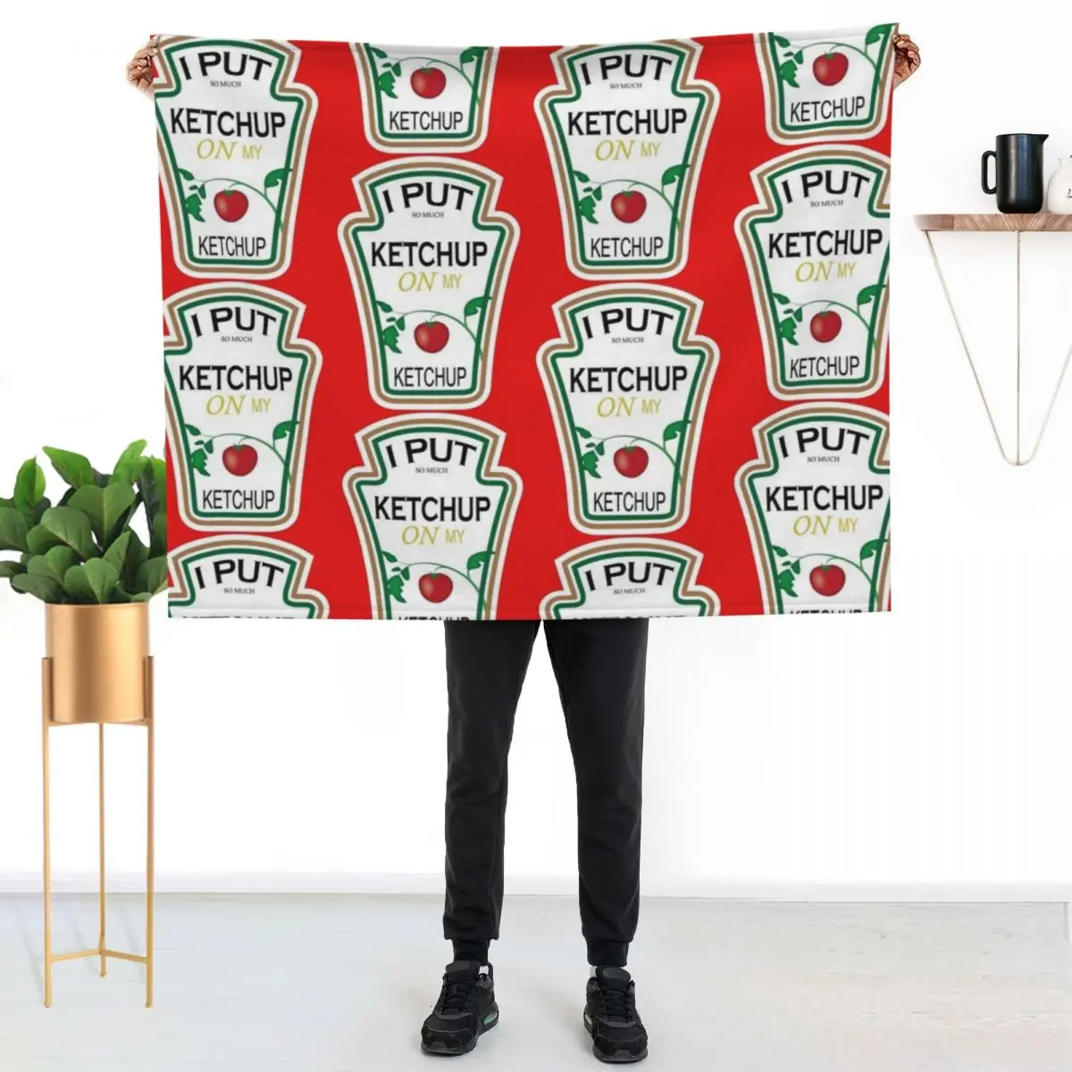 I PUT KETCHUP ON MY KETCHUP Throw Blanket Hair Vintage warm for winter Heavy Bed covers funny gift Blankets