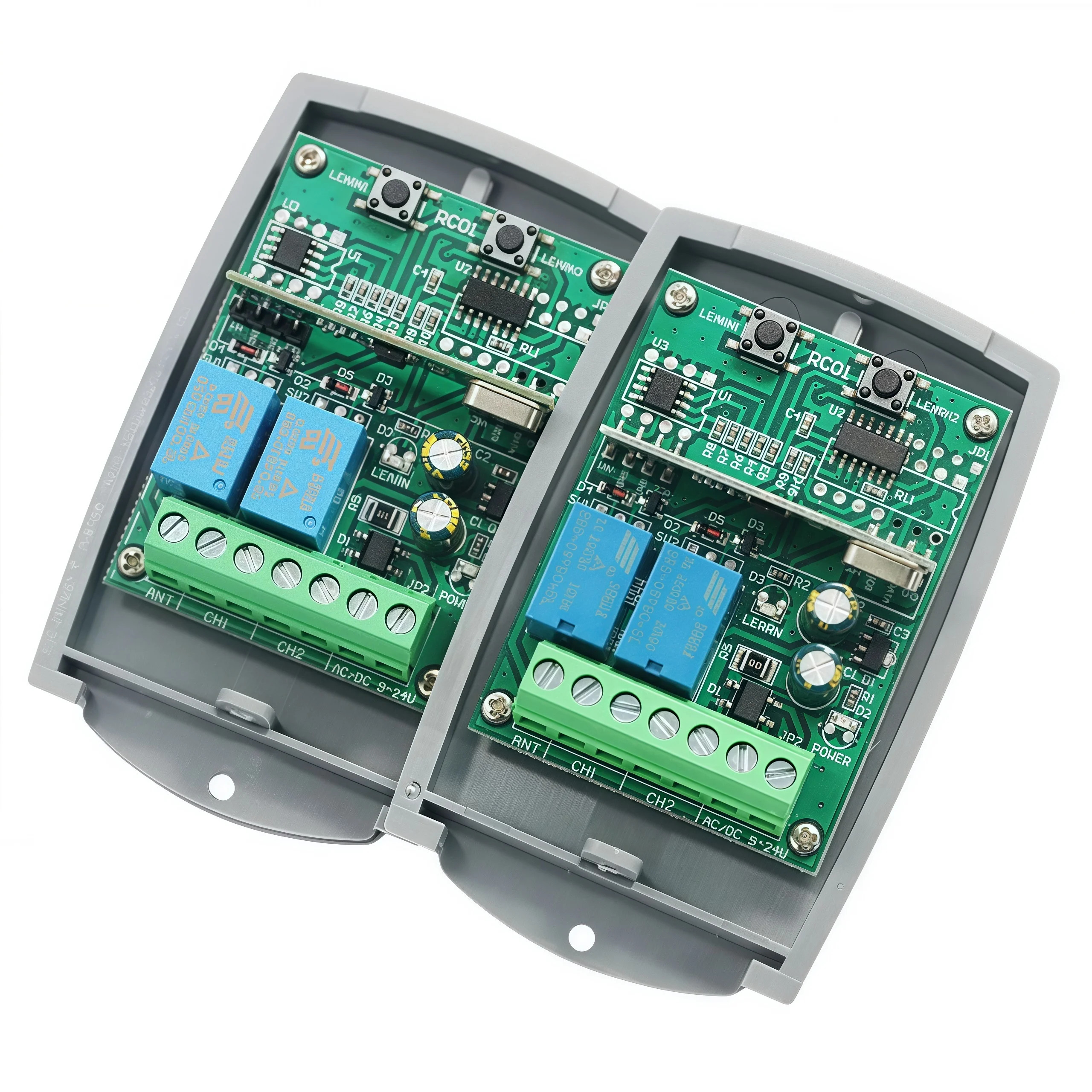 Universal RF Receiver 433.92MHz 2 Channel 2 Remotes Gate Garage Door Barrier Kit