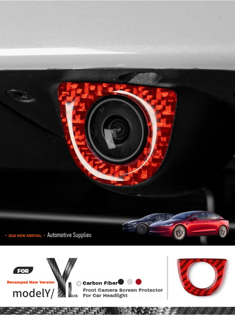 

For Tesla Model Y Juniper 2025 Front Camera Car Styling Head Front Camera Protector Stickers Trim Auto Decoration Accessories