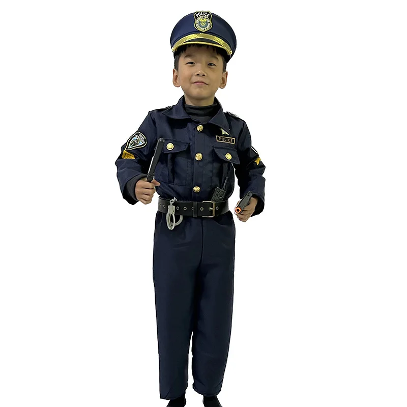 Ensembles de olympiques d'officier de police pour enfants, cosplay de film et de télévision, déguisement de carnaval d'Halloween, spectacle sur scène, garçons jeunesse, unisexe, 2023