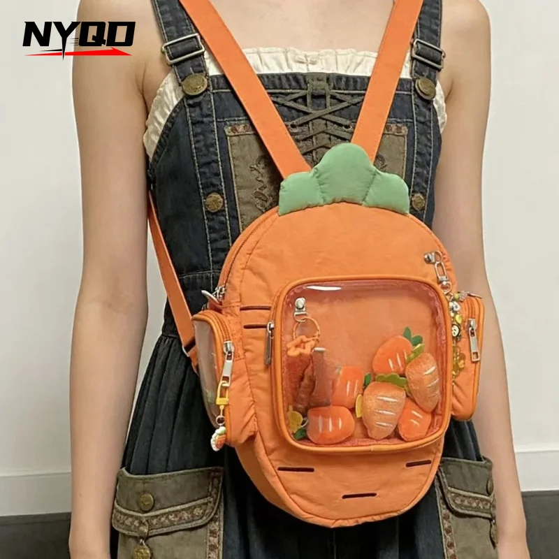 Creative Carrot Bags for Woman Transparent Ita Mochila Backpack Mochilas Mujer Sweet Cool Girls Backpacks Mochilas Para Mujer