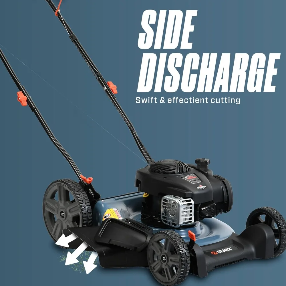 Cortador de grama a gás de 21 polegadas com motor Briggs & Stratton de 4 ciclos de 140 cc, mulching e descarga lateral