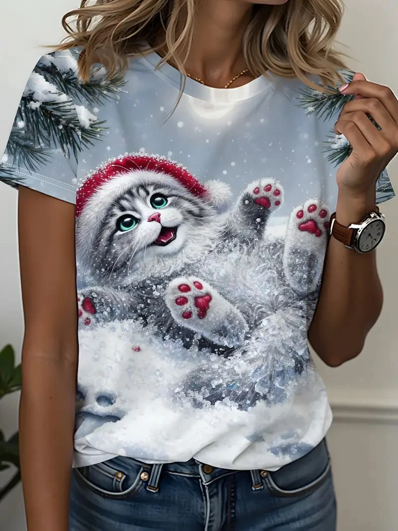 

Men's Animal Funny T Shirt Short Sleeve T Shirt 3D Printed O-Neck Shirt Jesus Cat Rabbit Graphic Summer Casual Clothing Apparel