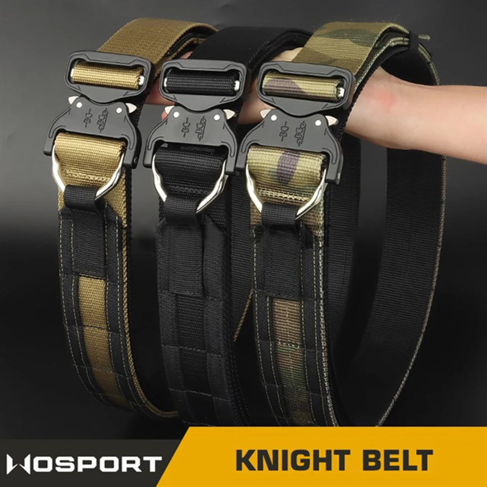 

2 Inch Tactical Belt Quick Release Metal Buckle MOLLE Military Hunting Airsoft Mens Belt Adjustable Outdoor Wargame Combat Belt