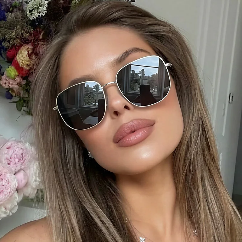 

Роскошные многоугольные солнцезащитные очки в квадратной оправе для женщин, высококачественные персонализированные солнцезащитные очки для мужчин, модные очки в большой оправе