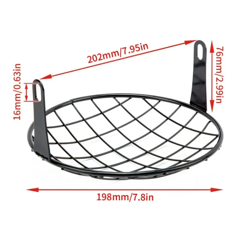 

Pkx For Universal Harley Triumph Honda HeadLamp Mesh Grille Lampshade Metal Retro Motorcycle Headlight Protector Cover Fit