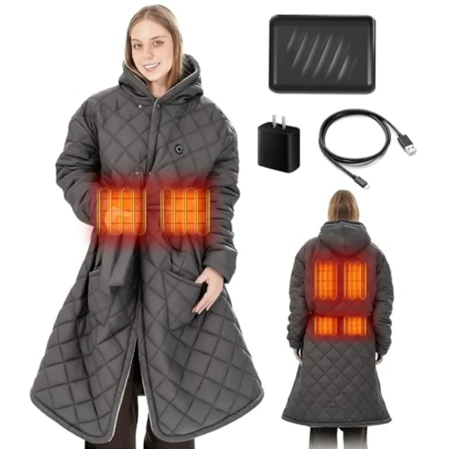 

Portable Heated Battery Blanket Cordless Heated Blanket Wireless Wearable Heated Blanket Recharge for Women, 20000mah, Electric