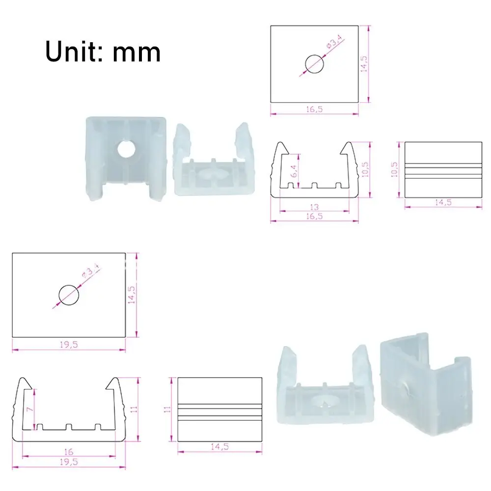10PCS PP LED Strip Buckles Transparent Free Welding Light Strip Fixing Clip Waterproof Solderless Connector