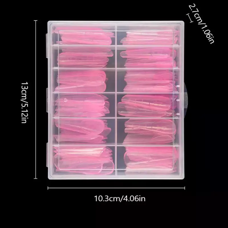 120 stücke Nagel Form Mit Kanten Skala Innen Acryl Falsche Nägel Tipps Schnelle Gebäude Gel Form Verlängerung Top Oberen Formen verlängerung