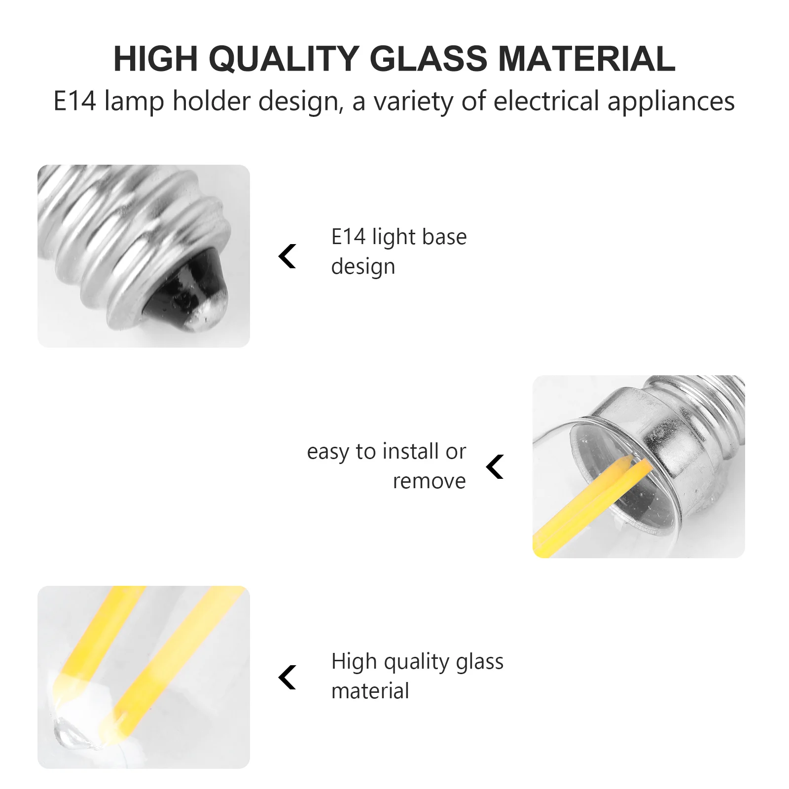 3 قطعة E14 LED لمبات 220 فولت 1.5 واط أبيض دافئ 2700 كيلو غطاء زجاجي أجهزة الثلاجة مصباح الثلاجة استبدال لمبة صغيرة الخياطة